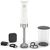 KitchenAid Go Cordless Hand Blender, battery included, KHBRV71 | Cordless, 7" Blending Arm, Variable Speed Trigger Switch, 3-cup BPA -Free Blending Jar, Battery Included, Porcelain White