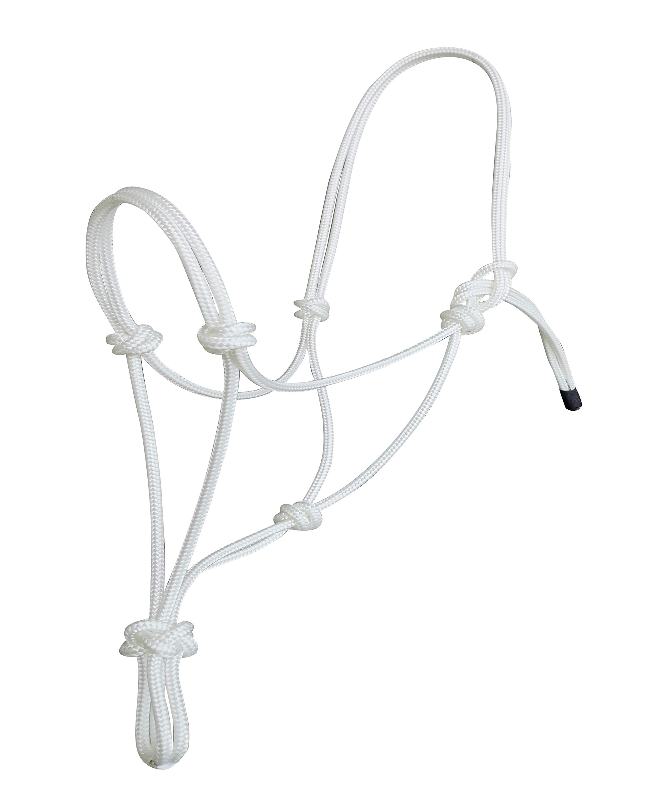 Hunters Saddlery Natural Horsemanship Rope Halter Headcollar Compatible with Parelli Horse Training Method (Small Pony/Weanling, White) — image 1