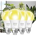SHOPLED Grow Light Bulbs, A19 Full Spectrum LED Grow Light Bulb, 9W Plant Light Bulb 100W Equivalent, E26 Base, Grow Light for Indoor Plant, Flowers, Greenhouse, Warm White, 4 Pack