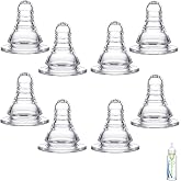 Silicone Nipple Compatible with Dr. Brown&rsquo;s Natural Flow Level 2 Narrow | Narrow Bottle Medium Flow, 3m+, 8Pcs