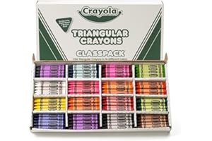 Crayola Triangular Crayon Classpack (256ct), 16 Assorted Toddler Crayons, Anti Roll, Bulk School Classroom Essentials, Preschool & Kindergarten Must Haves