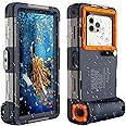 𝟐𝟎𝟐𝟓 Underwater Snorkeling Diving Phone Case for iPhone16 15/14/13/12 Pro Max Samsung Galaxy S24/S23/S22/S21 Universal, [50ft/15m] Professional Scuba Dive Waterproof Case Underwater Photo, Orange