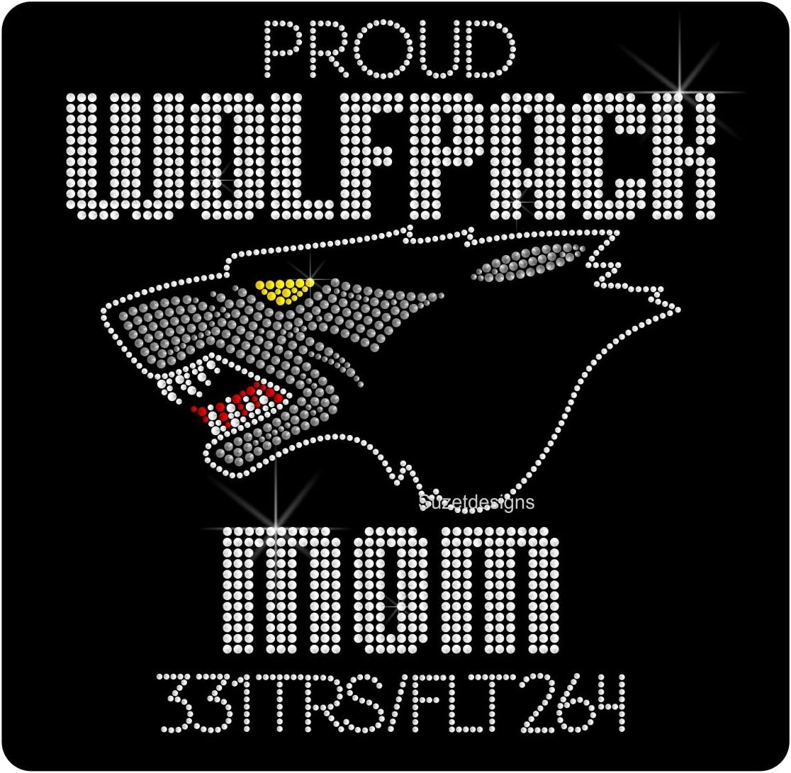 Personalized Proud Wolfpack Mom (331TRS/FLT264), Rhinestone Heat Transfer Decal Iron-on. ndk2024