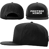 Custom Baseball Cap, Embroidered 7 Panel Flat Bill Hat, Add Your Logo or Text, Adjustable Snapback Water-Resistant
