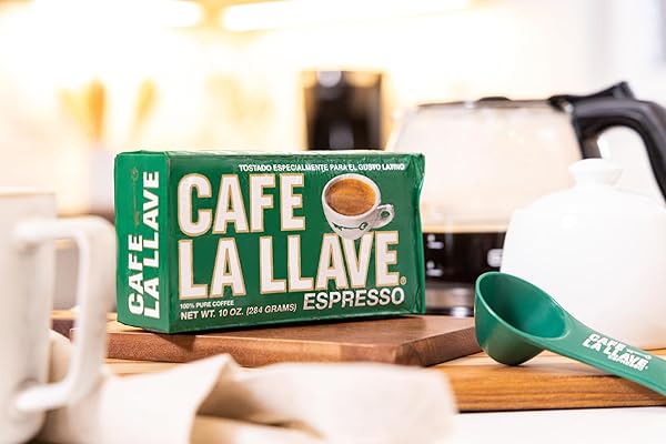 CAFE LA LLAVE DARK ROAST GROUND ESPRESSO COFFEE, 10 OZ BRICK – RICH AND BOLD CUBAN-STYLE BLEND FOR MOKA POT, ESPRESSO MACHINE, OR DRIP COFFEE MAKER – STRONG, AROMATIC FLAVOR