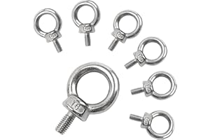 7pcs m6 Eye Bolt,Eye Screws 304 Stainless Steel Male Thread Lifting Ring Eye Bolts,Eye Bolts Heavy Duty,for Living Lifting an