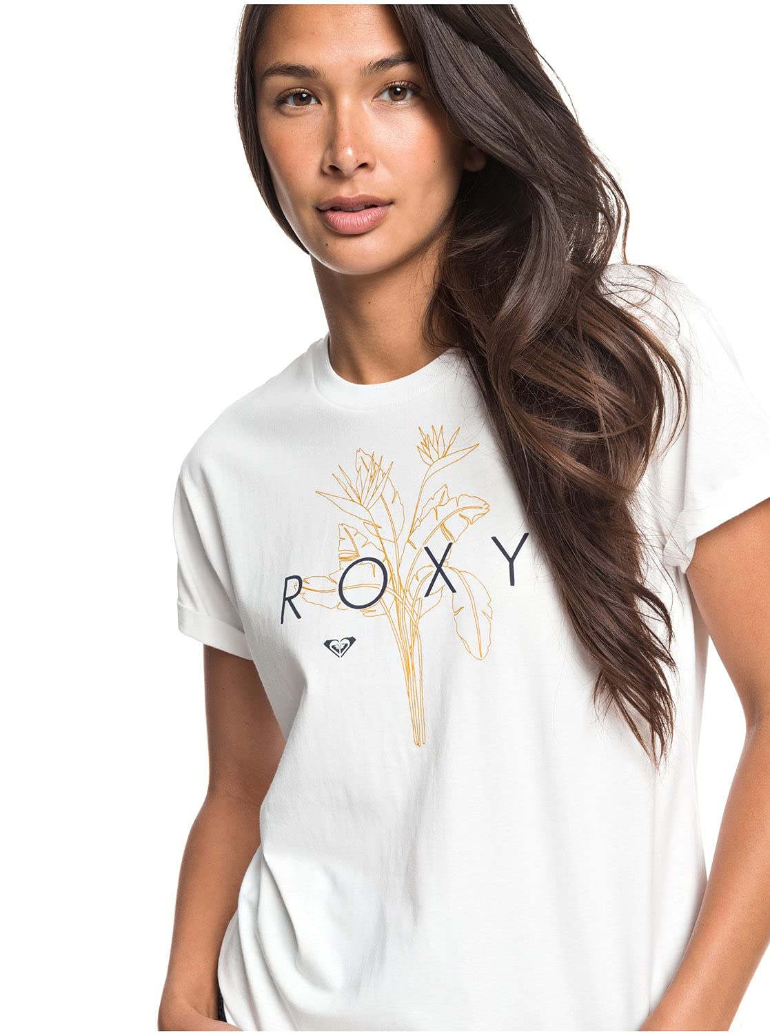 ROXY Womens Epic Afternoon Logo T-shirt, White, 8 EU