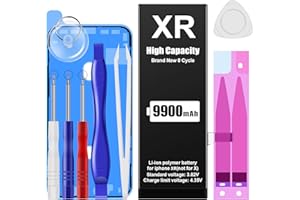 ZMNT EMNT (9900mAh) Battery for iPhone XR (2024 New Version),(Model: A1984 A2015 A2016 A2018) Replacement Battery with High Capacity for iPhone XR with Full Remove Repair Tool Kit.