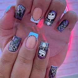 Halloween Press on Nails Medium Square Fake Nails