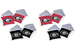 NCAA College Dual Sided Bean Bags by Wild Sports, 8 Count, Premium Toss Bags for Cornhole Set - Great for Tailgates, Outdoors, Backyard