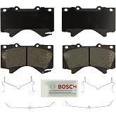BOSCH BE1303H Blue Ceramic Disc Brake Pad Set with Hardware - Front | Compatible with Select Lexus LX570; Toyota Land Cruiser, Sequoia, Tundra
