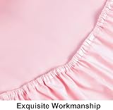 NTBAY 500 Thread Count Egyptian Cotton Fitted Sheet Pink 135x190 Deep Pocket view 6