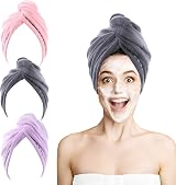 ROSSHINE Microfiber Hair Towel Wrap 3 Pack 65x25cm Turbo Turban Quick Dry