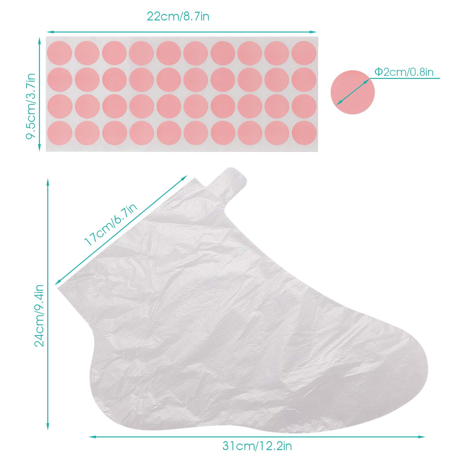200 Counts Paraffin Bath Liners for Foot, Segbeauty Plastic Foot Covers, Booties for Feet Thermal Foot Liners, Therabath Foot Protectors with 200 Stickers for Snug Closure, Wax Therapy Foot Bags: Health & Personal Care