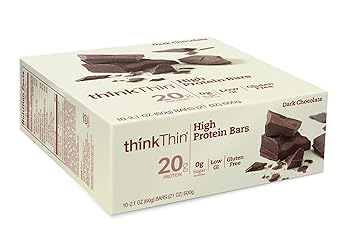 Amazon Com Thinkthin High Protein Bars Dark Chocolate 2 1 Ounce