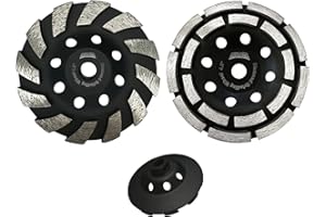 ORIXTREME 4 1/2 Inch Segment & Double Row Diamond Cup Wheel 2pcs for Grinding and Cleaning Surface Stone Concrete Granite Marble Masonry Brick with 5/8-11 Threaded Angle Grinder Wheels Cup