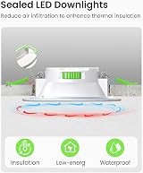 ALUSSO 7W IP65 LED Downlights 3CCT Dimmable Slim 85mm 6 Pack White view 3