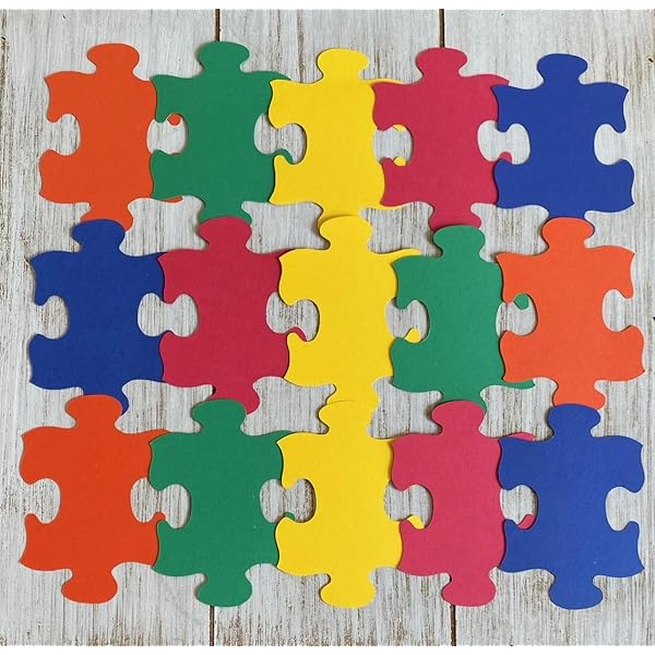 Amazon.com: 100 mixed puzzle piece pieces - Primary Colors