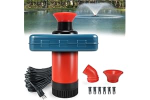 XXK Pond Fountain Aerator 1HP, AS1 750W 15000GPH 110V 120V High Flow Floating Water Fountain Pump With 100ft Power Cord, Thickened Body Aerating Fountains Cascade for Large Small Pond/Lake (No Timer)