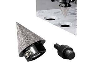 REKCKRUL Diamond Beveling Chamfer Bits with 3/8" Hex Shank for Tile, Marble, Granite & Porcelain – 1-3/8" (35mm) 5/8"-11 Thread Angle Grinder Tool, Enlarge & Shape Holes, Smooth Edges, Dry/Wet Use