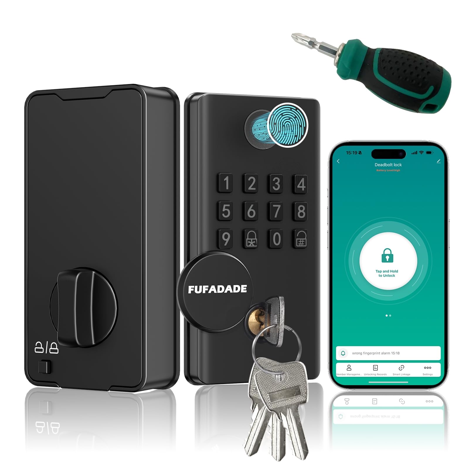Photo 1 of Keyless Entry Door Lock Deadbolt,Upgraded Electronic Deadbolt Smart Lock with Tuya App Control & 4 Keys,High Security Smart Lock,Digital Keypad Door Locks,One-time Code, Auto-Locking,Easy to Install