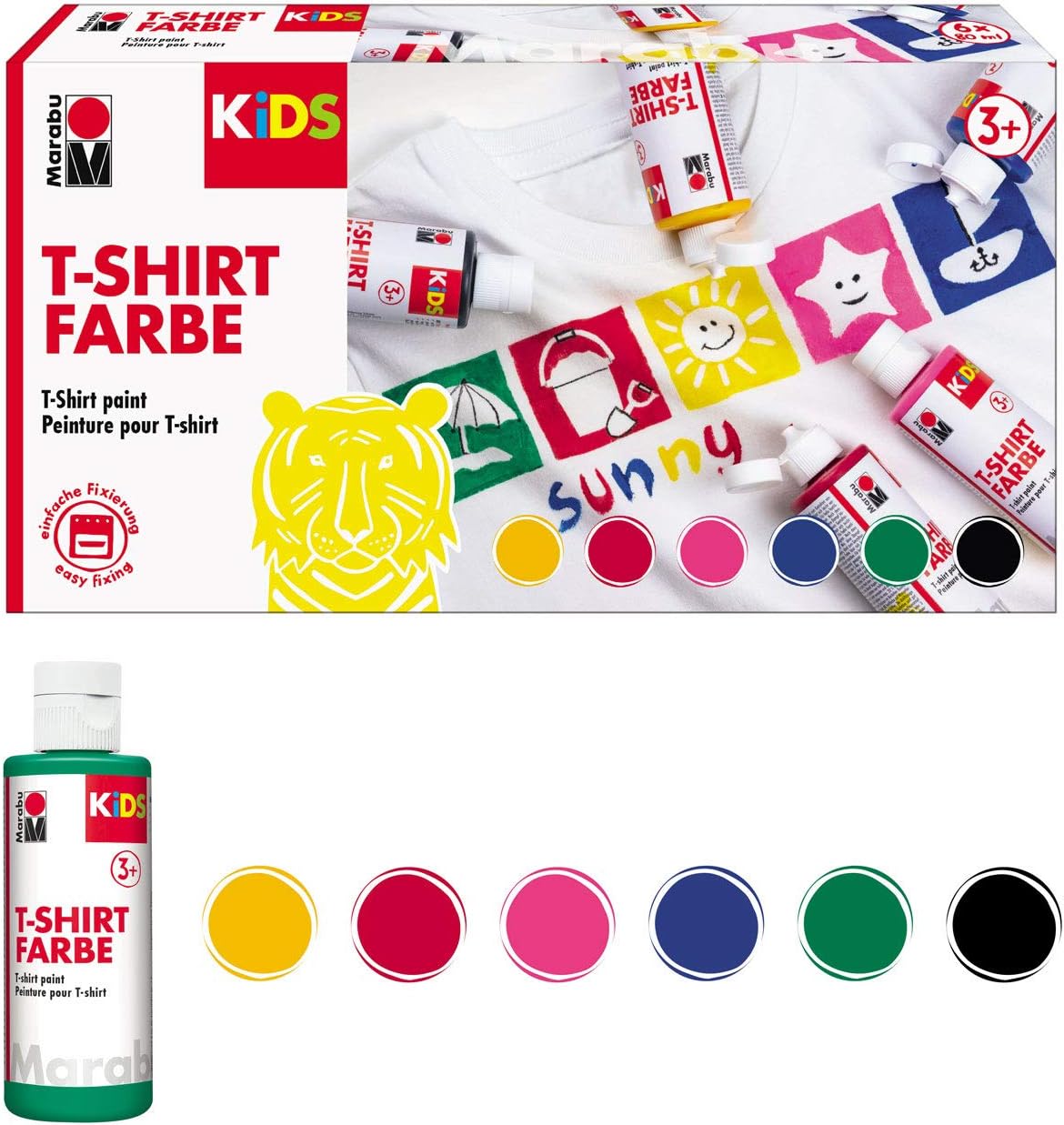 Marabu 0308000000001, Kids T-Shirt Colour, 6 x 80 ml - Image 3