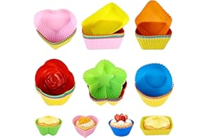 UPEOXT 36 Pack Silicone Muffin Cups, Reusable Cupcake Liners for Baking, Non Stick Baking Cups, Food Grade Cupcake Mold, Wash