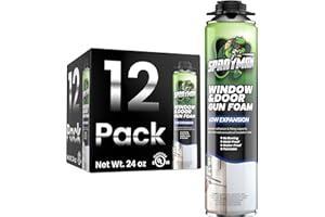 Sprayman Window & Door Expanding Spray Foam - (12x24oz) Low Expansion Polyurethane Spray Foam for Doors, Windows & Walls, Gun Use & Reuseable, Gun&Cleaner NOT Included - 12 Pack