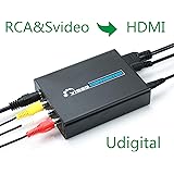 RCA Svideo to HDMI Converter,Udigital 3RCA AV CVBS Composite SVideo RL Audio to HDMI Converter Adapter Upscaler Support 720P/1080P N64 Sega Genesis?