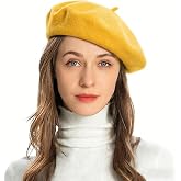 ZLYC Wool French Beret Hat Solid Color Classic Artist Cap for Women | soft warm,Parisian caf&eacute; daily styling, office blazer workwear, city travel photo shoot,festival vintage party artist costume