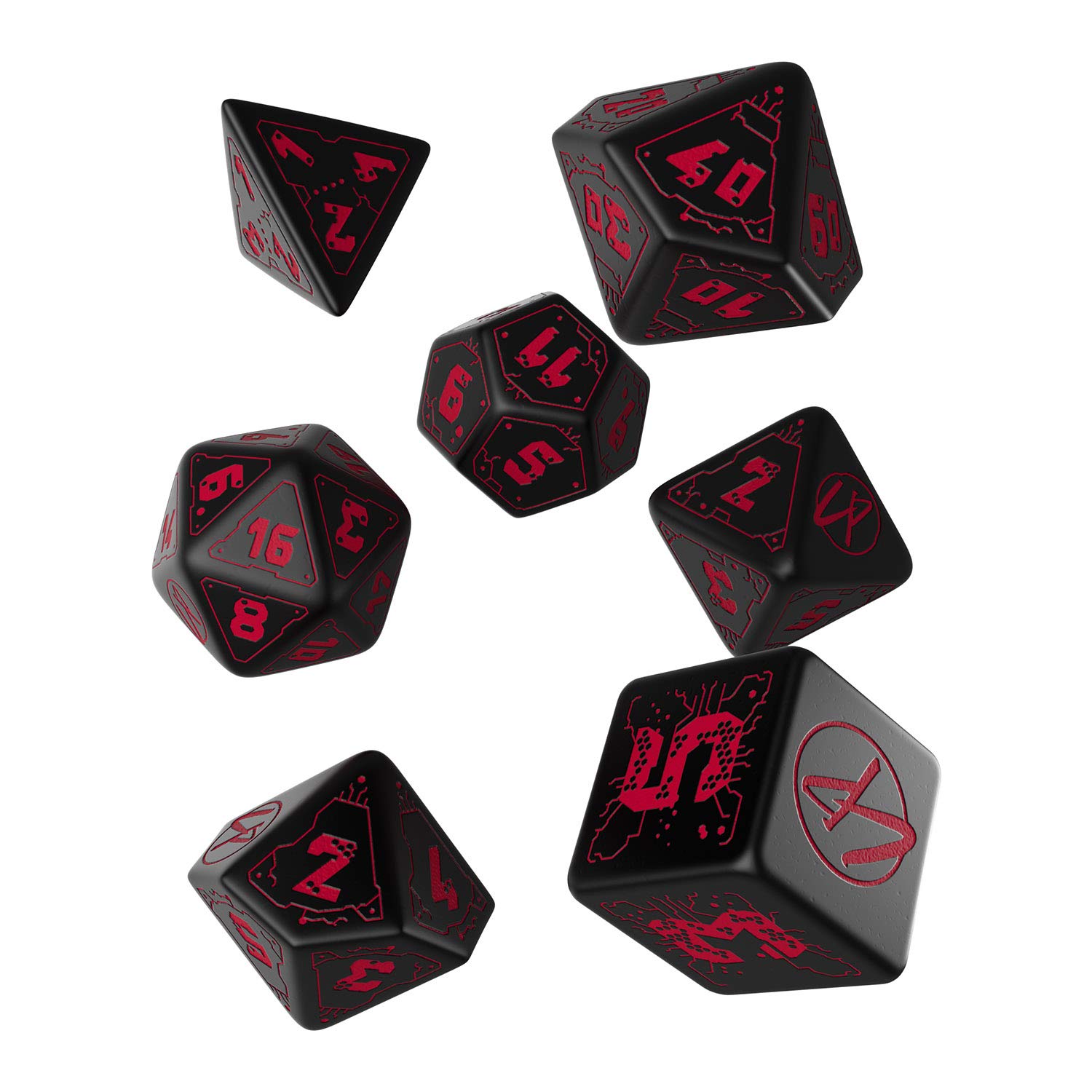 Q WORKSHOP Cyberpunk Red Essential Dice Set (Red RPG)