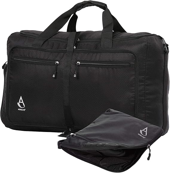 Foldable Travel Bag Ultra Compact Packable Tote Collapsible Duffel