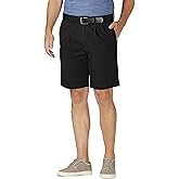 Haggar Men's Cool 18 Pro Straight Fit Pleat Front 4-Way Stretch Expandable Waist Short (Regular and Big & Tall Sizes)