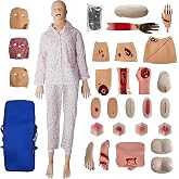 Medical Mannequin for Training, Multifunctional Patient Care Skills Training Manikin with 4 Decubitus Care Module &amp; 8 Trauma Module &amp; 16 Advanced Trauma Module for Nursing Teaching Education (Trauma)