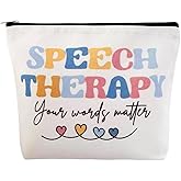 JFEHBFL Speech Therapy Gifts Makeup Bag, SLP Gifts, Funny Appreciation Retirement Gift for Women, Occupational Therapy Gifts Cosmetic Bags for Women Language Teacher Speech Therapy Assistant