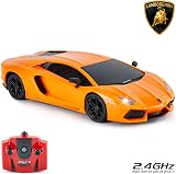 CMJ RC Cars Lamborghini Aventador LP700-4 1:24 Licensed Radio Car 2.4Ghz Orange view 3