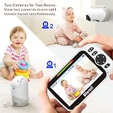 Blemil Upgrade Baby Monitor 5" Split Screen 2 Cameras 30H Battery view 5