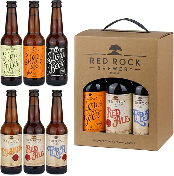 Red Rock Brewery Mixed Beer Gift Set 6 Bottles of English Beer In A