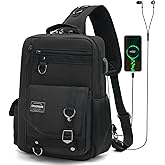 Leaper Messenger Bag Outdoor Cross Body Bag Sling Bag Shoulder Bag With USB Black