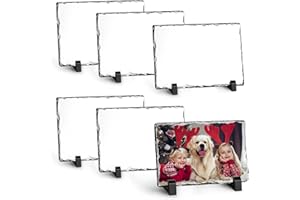 WANZELONYO Sublimation Slate Blanks 4x6 Inch Sublimation Plaque Rock Stone Picture Photo Plate 6 Pack Bulk