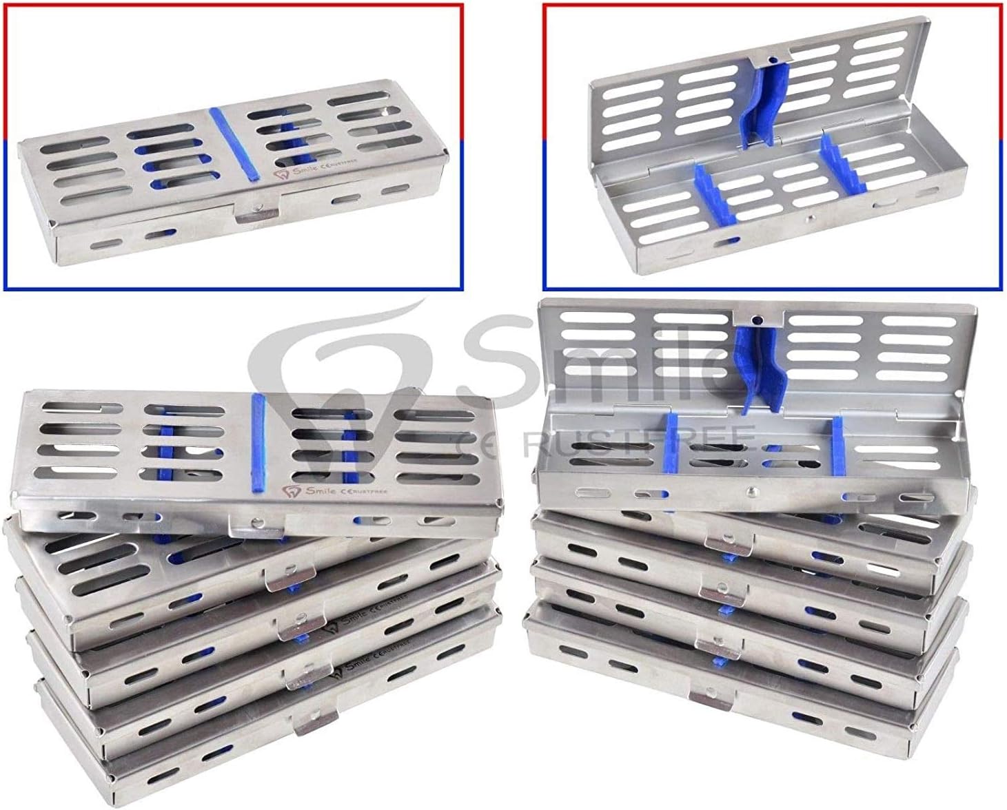 10X Sterilization Cassette Rack Tray Hold 5 Dental Surgical Instruments