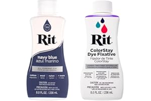 CRAFT COUNTY Rit Dye – 8 Oz. Liquid Fabric Dye for Clothing, Décor, and Crafts – Navy Blue with Color Fixative