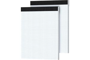 Ciphyfee Graph Paper 8.5 X 11, 2 Pack, 4x4 Quad Ruled, Grid Paper Pad 8-1/2" X 11.75", Grid Pad 8.5 X 11.75, Engineering Notebook, Easy Tears Off, White 70 Gsm Graft Paper