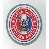Eagle Scout Rank Oval Letterman 4" Tall Jacket Patch.