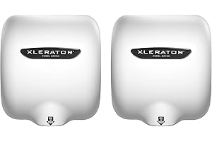 XLERATOR XL-BW-1.1N Excel Dryer High Speed Commercial Hand Dryer, White Thermoset Cover, Automatic Sensor, Surface Mounted, Noise Reduction Nozzle, LEED Credits 110/120 Volts(2 Pack)