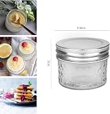 Hniuyun Glass Regular Mouth Mason Jars 120ml 12Pcs with Silver Lids Clear view 2