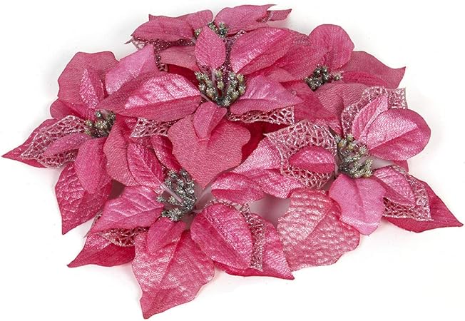 Stella Di Natale Rosa.Funhoo 12 Pezzi Fiori Artificiali Glitter Per Matrimonio Con Albero Di Natale Decorazioni Per Alberi Di Natale Festivi 22 Cm Rosa Amazon It Casa E Cucina
