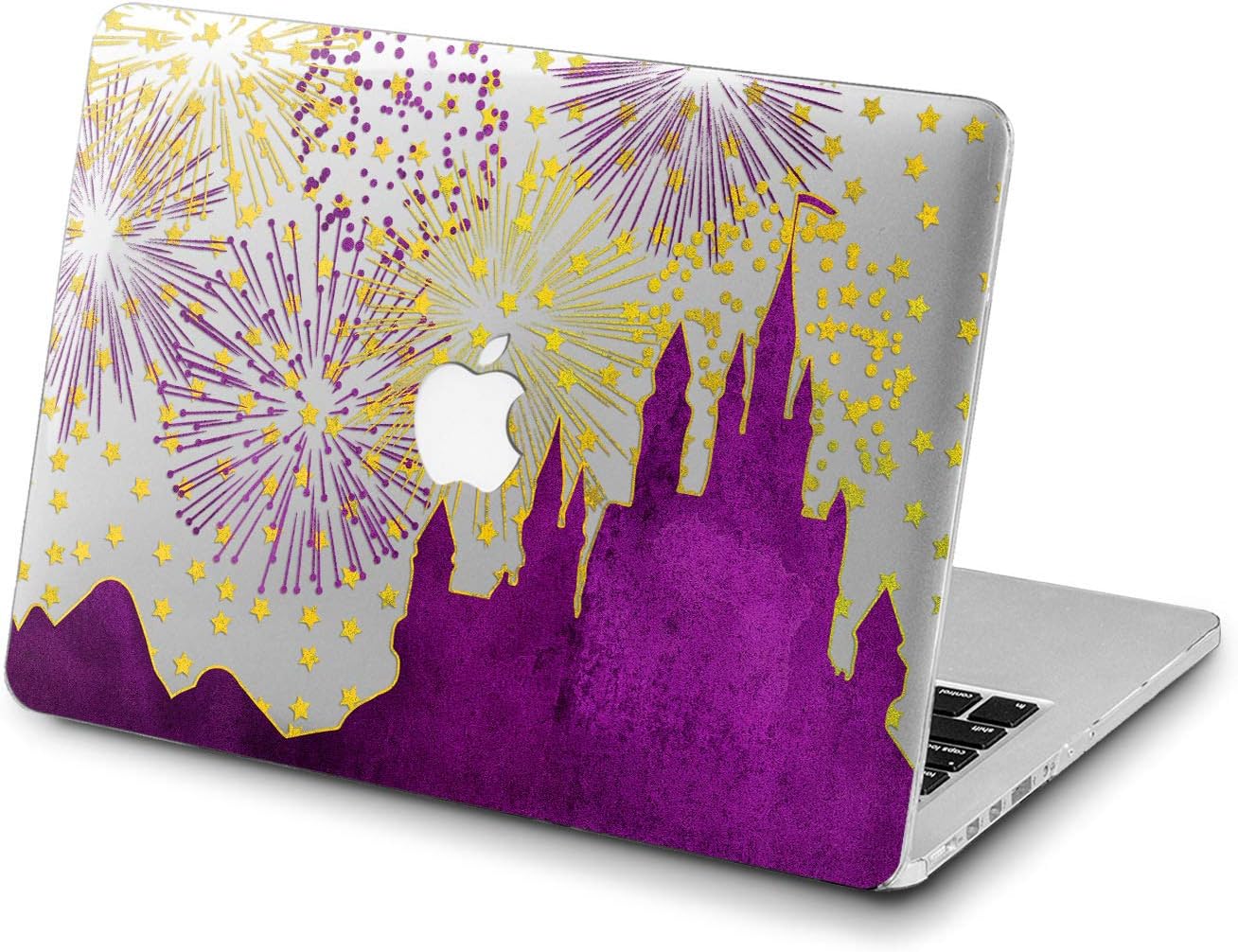 Lex Altern Clear Case for Apple MacBook Air 13 Mac Pro 15 inch Retina 12 11 2020 2019 2018 2017 2016 Girls Design Laptop Plastic Stars Shell Castle Cartoon Print Protective Pink Cover Princess Cute