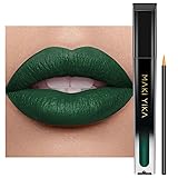 MAKI YIKA Green Lipstick Matte, Dark Green