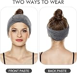 KinHwa 3 Pack Spa Facial Headband Microfiber Adjustable Velcro Hair Band Light view 2